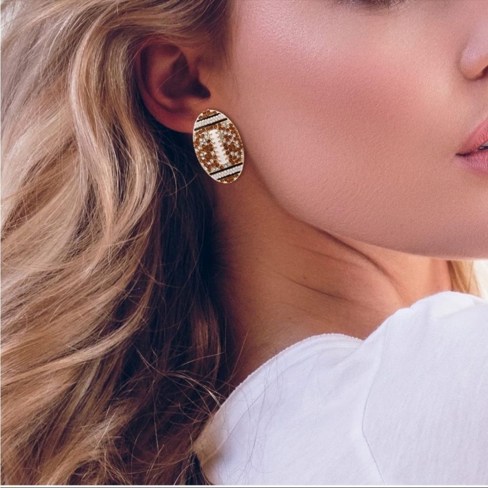 Bauble Bar "Game Day Glam" Football Earrings - Picture 3 of 6